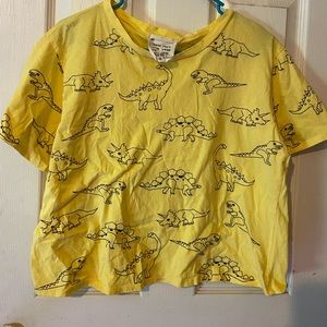 Yellow Dinosaur Crop Top